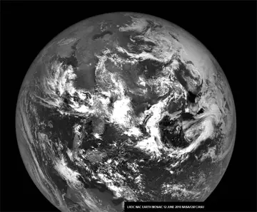 A photo of the whole Earth, seen from far away